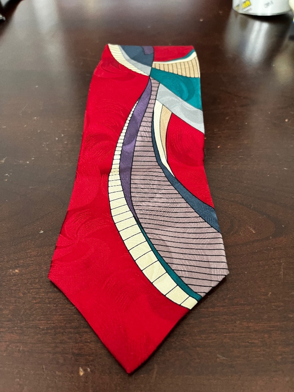 Aldo Ponti Mens Multicolor Made in USA 100% Silk Tie